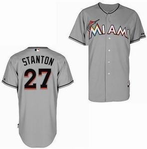 Miami Marlins 27 Mike Stanton grey Cool Base Jersey