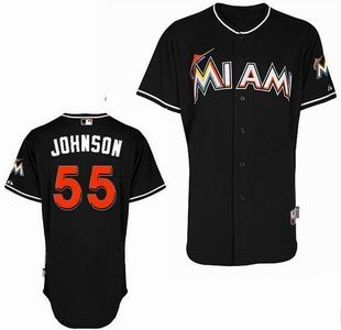 Miami Marlins 55 Josh Johnson black Jerseys