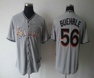 Miami Marlins 56# Mark Buehrle Grey jerseys