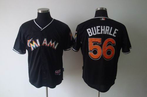 Miami Marlins 56 Mark Buehrle black cool base jerseys
