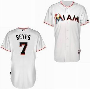 Miami Marlins 7 Jose Reyes white Cool Base Jersey