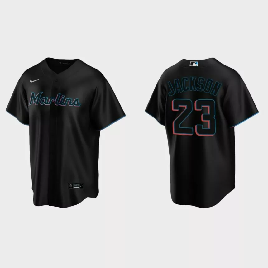 Miami Marlins Alex Jackson Replica Alternate Jersey – Black