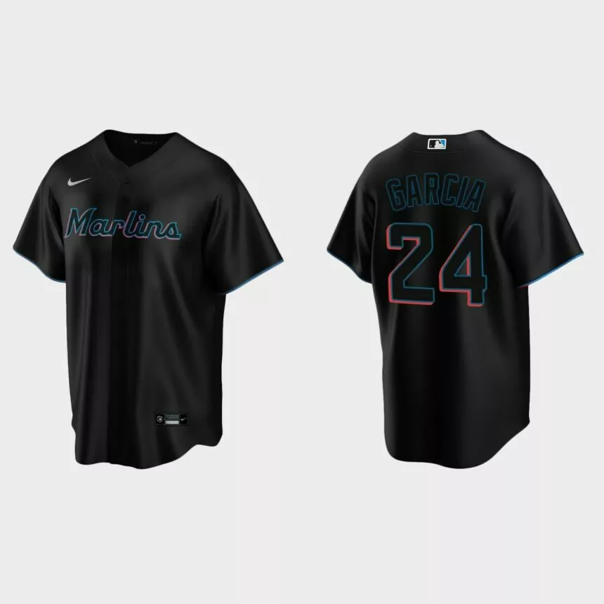 Miami Marlins Avisail Garcia Replica Alternate Jersey – Black