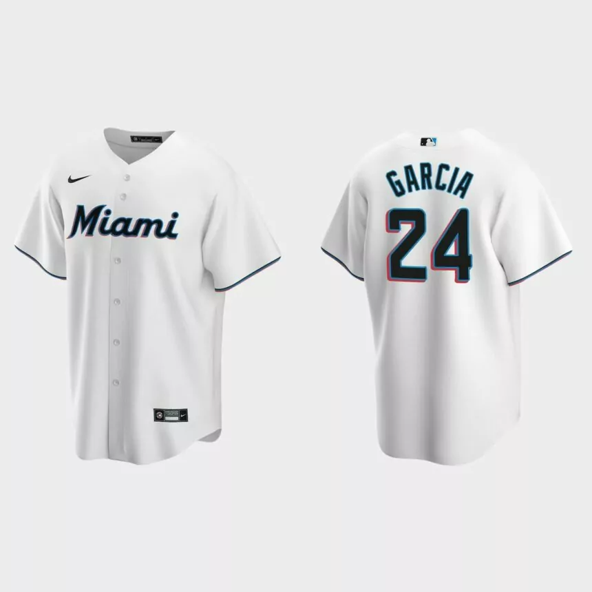 Miami Marlins Avisail Garcia Replica Home Jersey – White