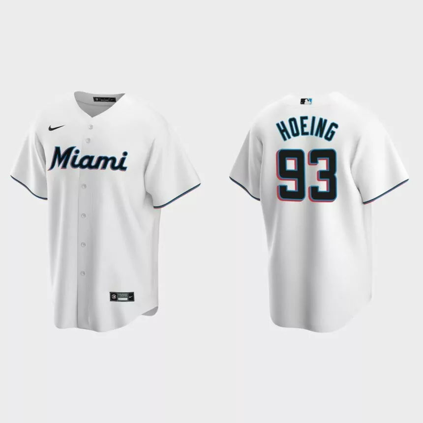 Miami Marlins Bryan Hoeing Replica Home Jersey – White