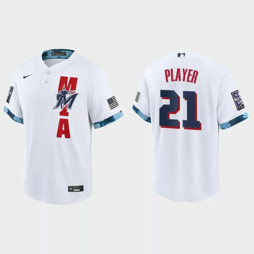 Miami Marlins Custom 2021 MLB All-Star Game Replica Jersey – White
