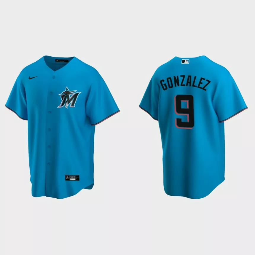 Miami Marlins Erik Gonzalez Replica Alternate Jersey – Blue