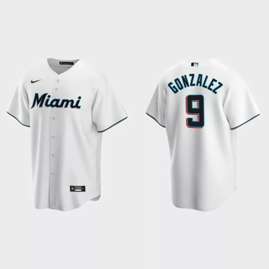 Miami Marlins Erik Gonzalez Replica Home Jersey – White