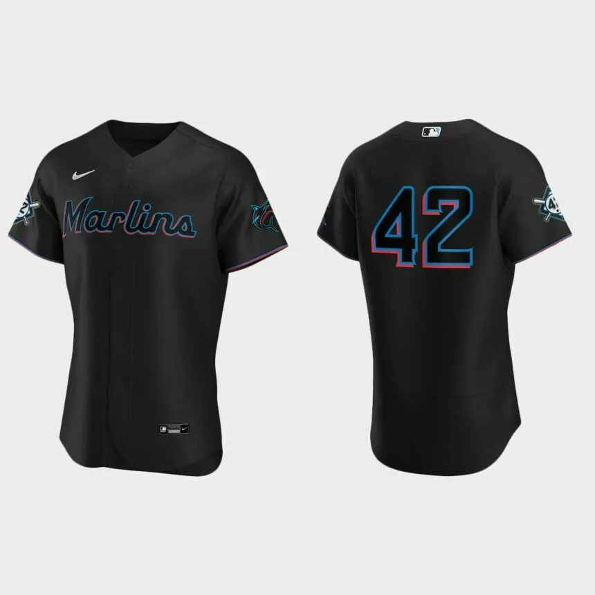 Miami Marlins Jackie Robinson Day Authentic Jersey – Black