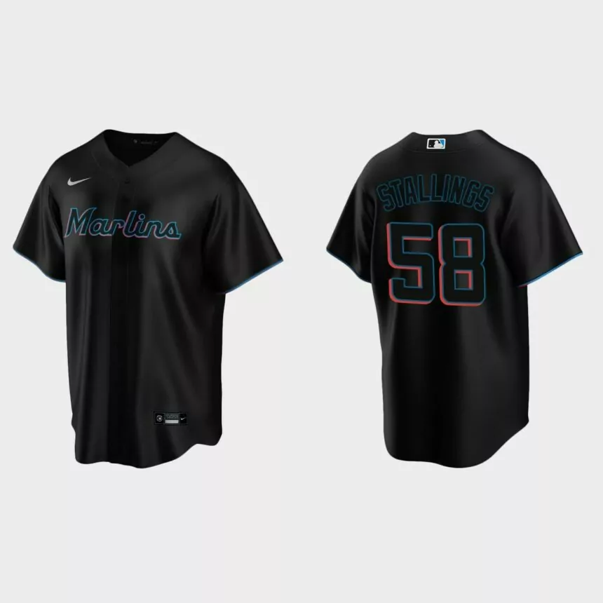 Miami Marlins Jacob Stallings Replica Alternate Jersey – Black