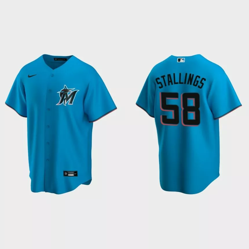 Miami Marlins Jacob Stallings Replica Alternate Jersey – Blue