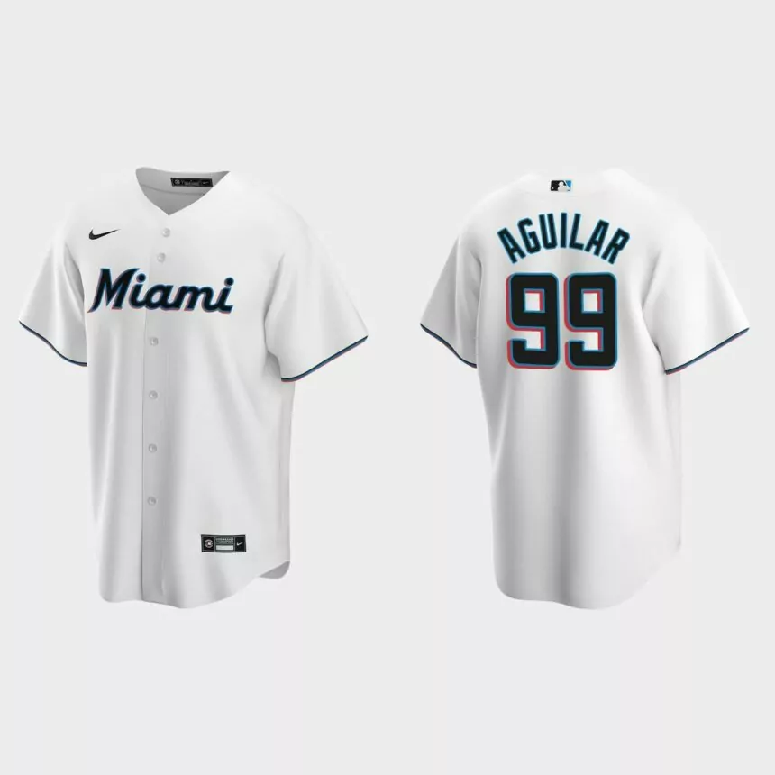 Miami Marlins Jesus Aguilar Replica Jersey – White