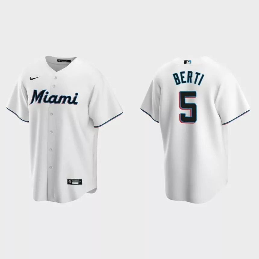Miami Marlins Jon Berti Replica Home Jersey – White