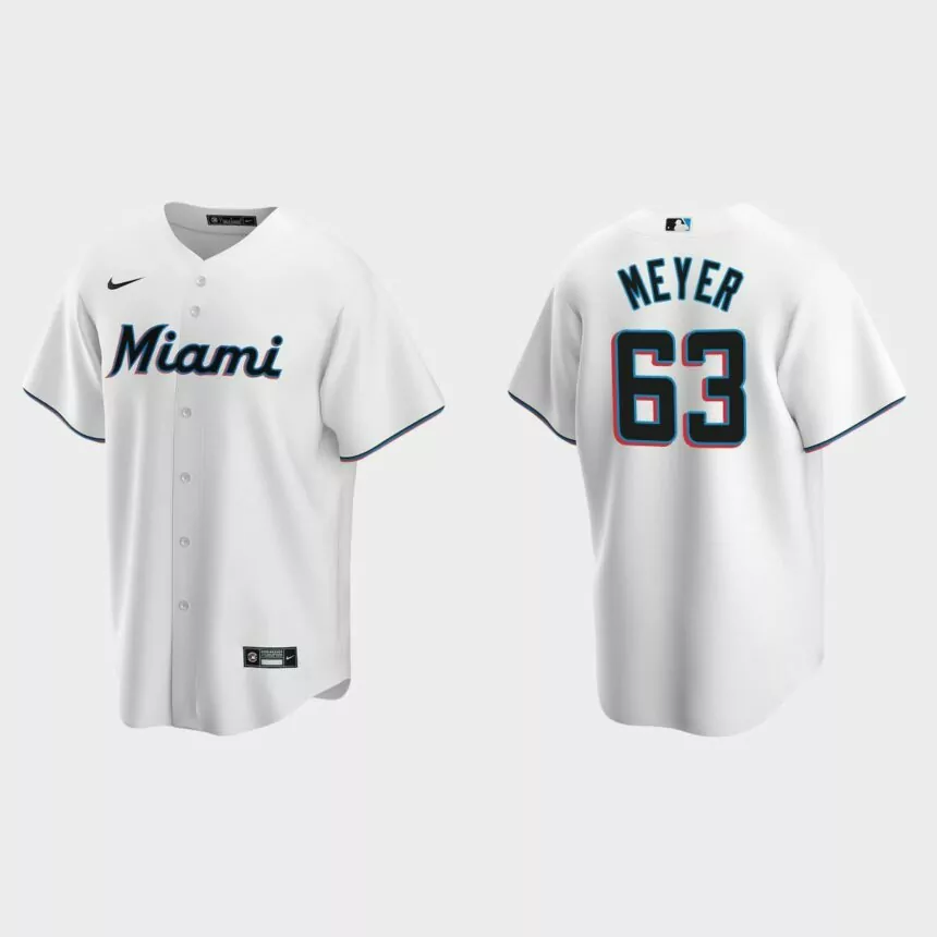 Miami Marlins Max Meyer Replica Jersey – White