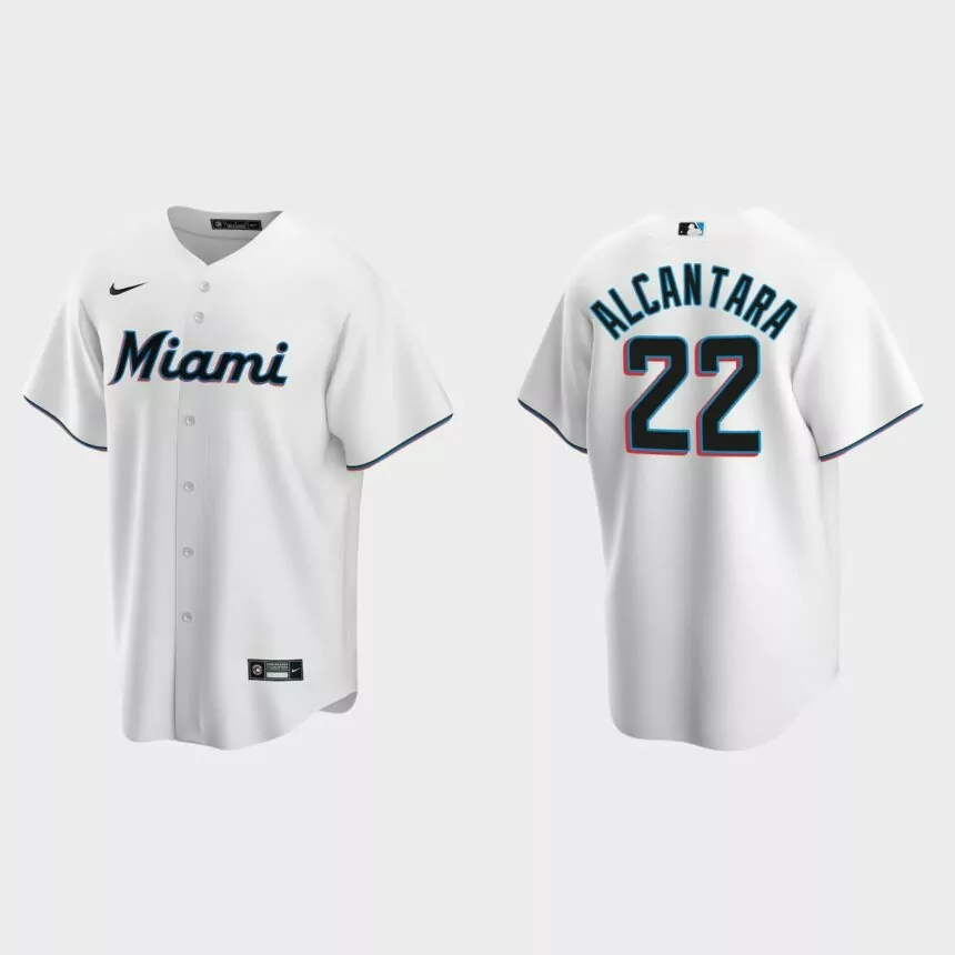 Miami Marlins Sandy Alcantara Replica Home Jersey – White
