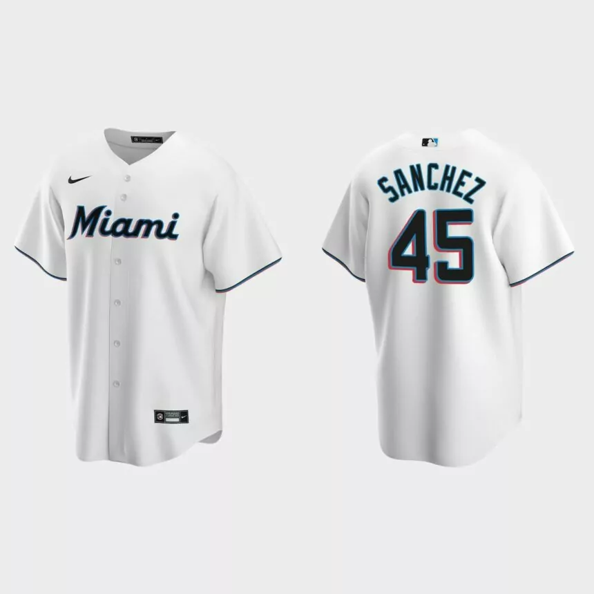 Miami Marlins Sixto Sanchez Replica Home Jersey – White