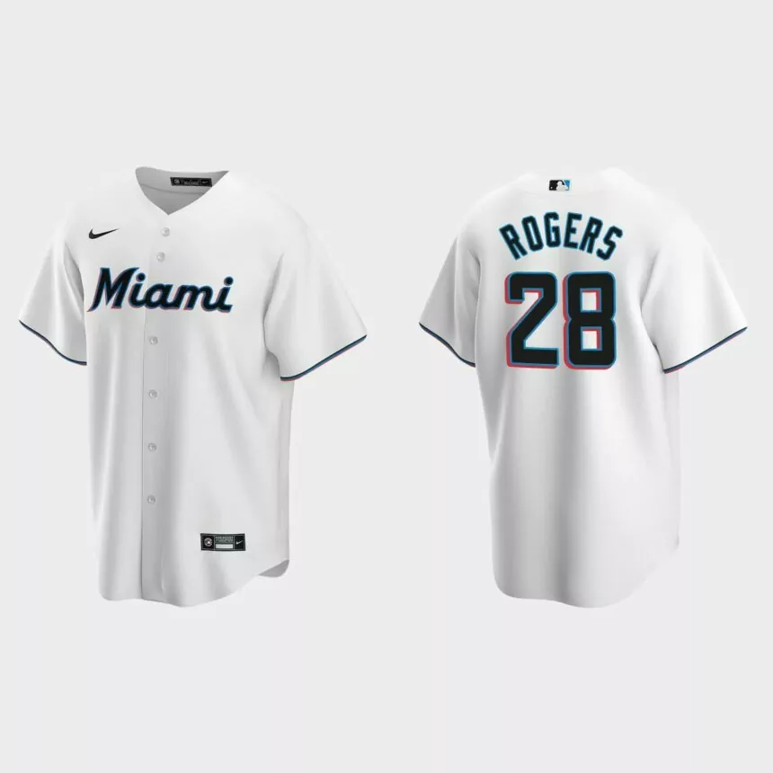 Miami Marlins Trevor Rogers Replica Home Jersey – White