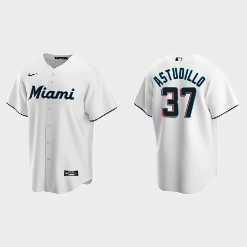Miami Marlins Willians Astudillo Replica Home Jersey – White