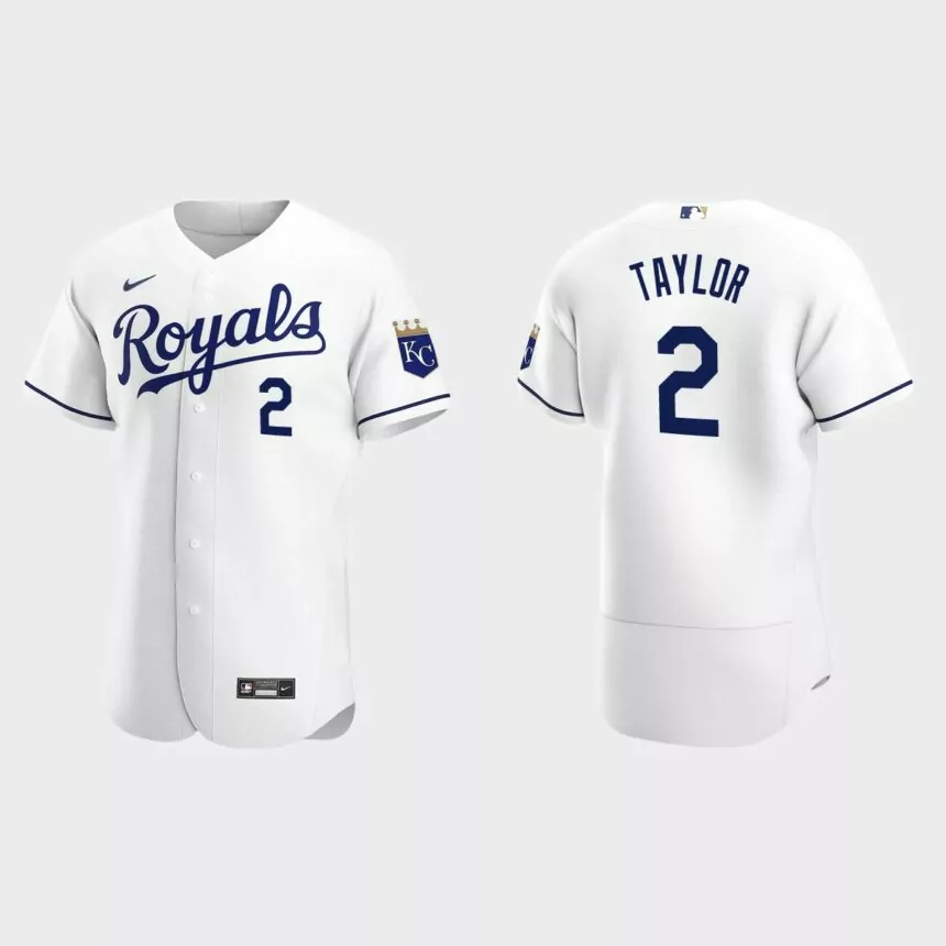 Michael A. Taylor #2 Kansas City Royals Authentic Home Jersey – White