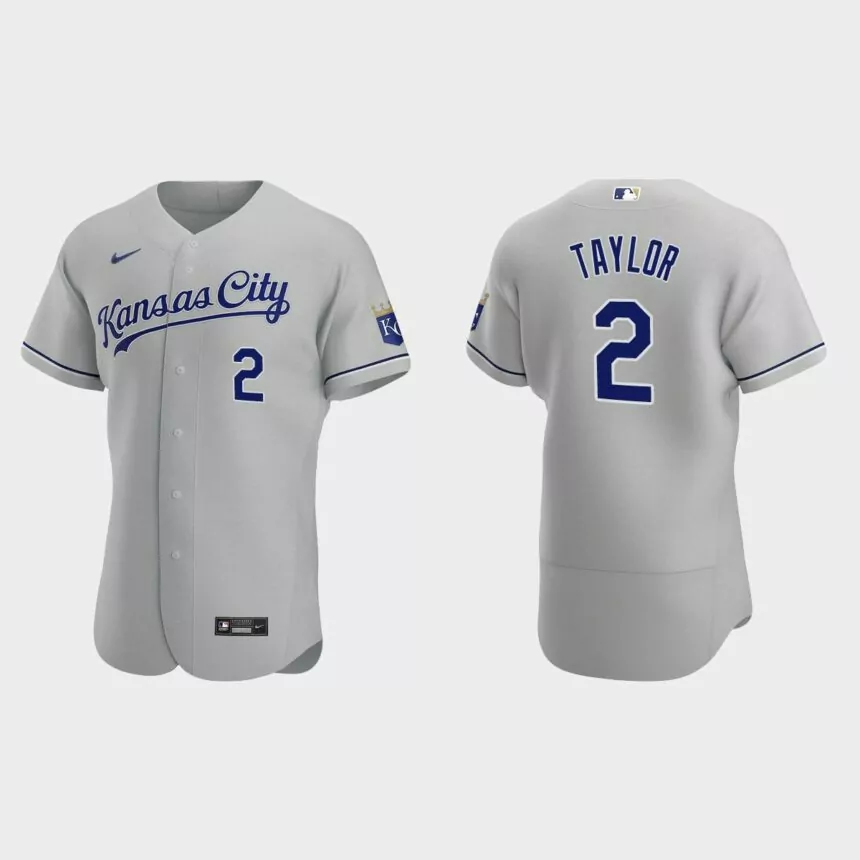 Michael A. Taylor #2 Kansas City Royals Authentic Road Jersey – Gray