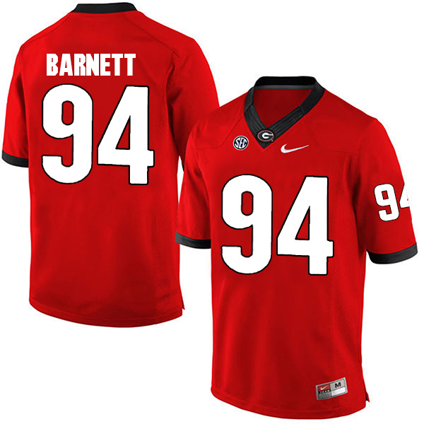 Michael Barnett Georgia Bulldogs Men's Jersey - #94 NCAA Red Limited Home
