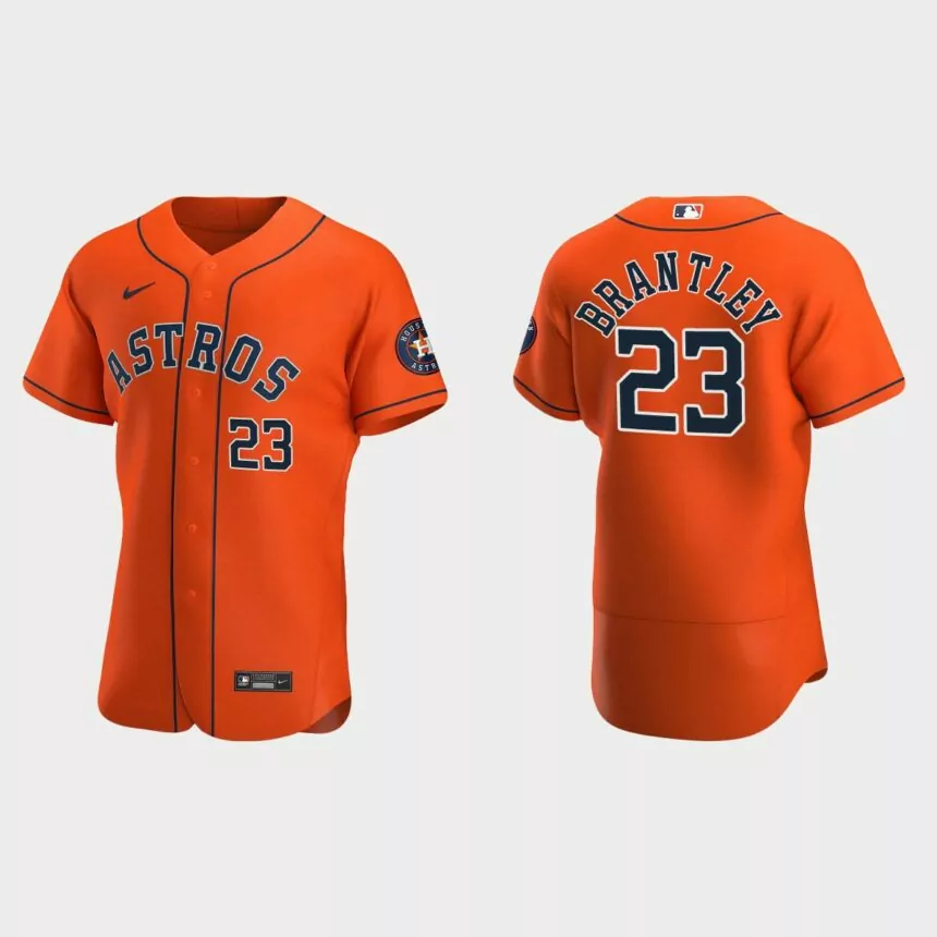 Michael Brantley #23 Houston Astros Authentic Alternate Jersey – Orange