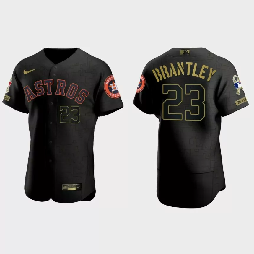 Michael Brantley Houston Astros 2021 Salute to Service Jersey – All Black