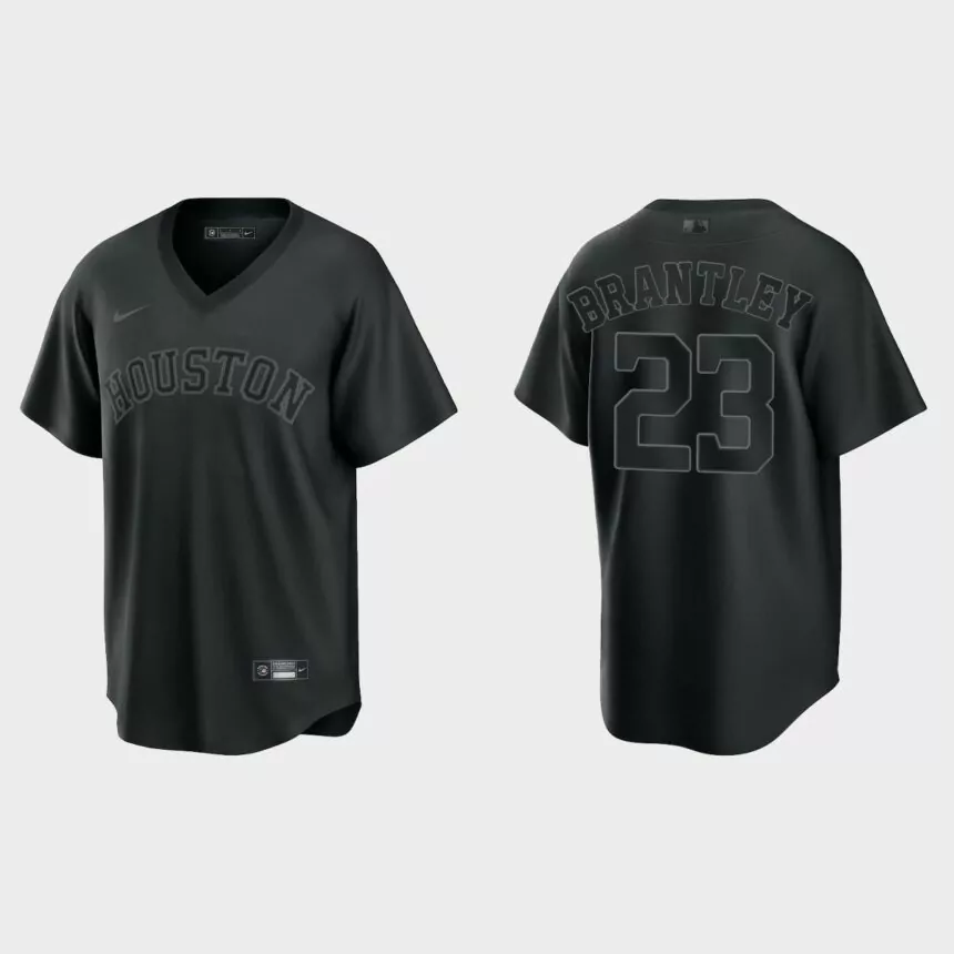 Michael Brantley Houston Astros Pitch Black Fashion Replica Jersey – Black
