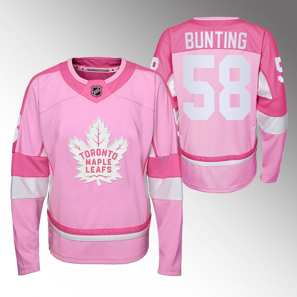 Michael Bunting Maple Leafs Hockey Fights Cancer Jersey Pink