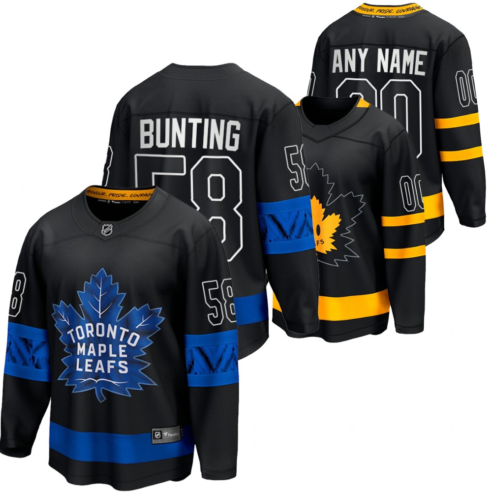 Michael Bunting Maple Leafs drew house Alternate Reversible Black Premier Jersey