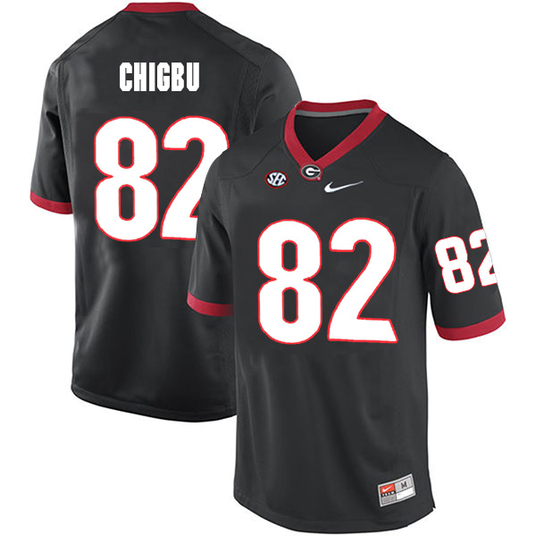 Michael Chigbu Georgia Bulldogs Men's Jersey - #82 NCAA Black Limited Home