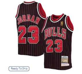 Michael Jordan Chicago Bulls Mitchell   Ness Youth 1996-97 Hardwood Classics Authentic Jersey - Black Red