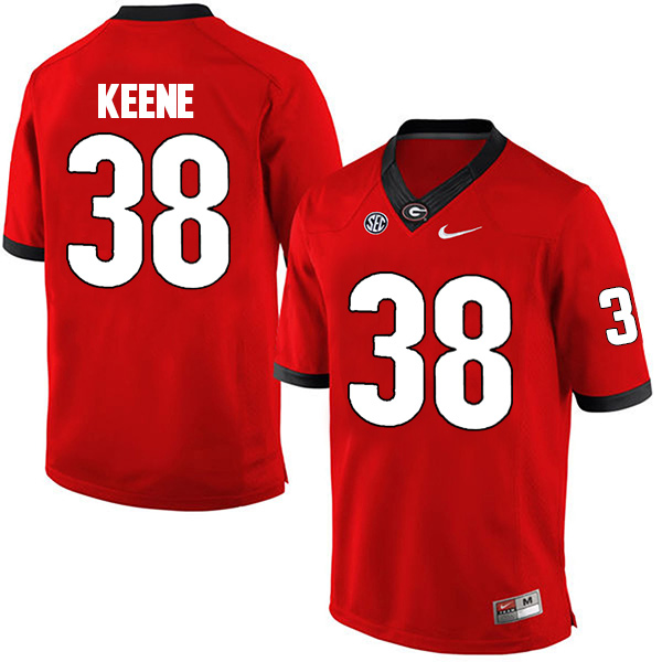 Michael Keene Georgia Bulldogs Men's Jersey - #38 NCAA Red Limited Home