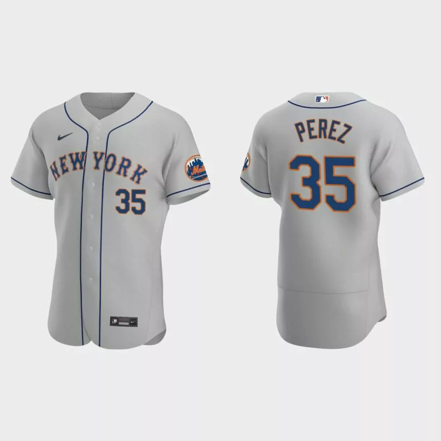Michael Perez New York Mets Authentic Road Jersey – Gray