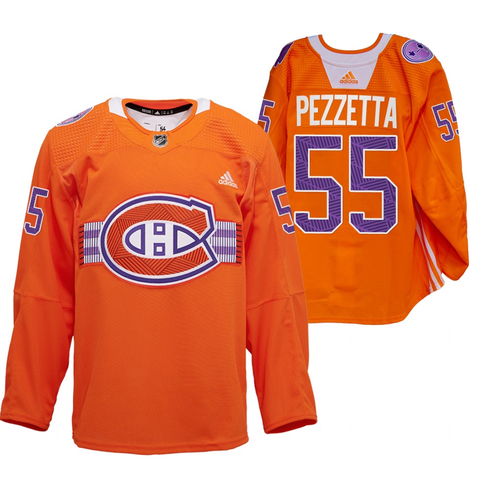 Michael Pezzetta Les Canadiens Indigenous Celebration Night Jersey Orange Warmup