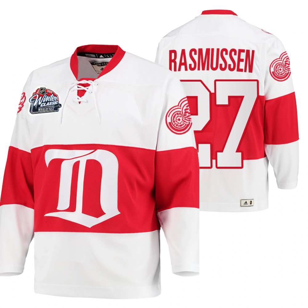 Michael Rasmussen Detroit Red Wings Winter Classic White Throwback Jersey