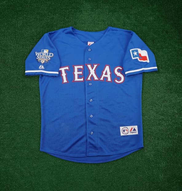 Michael Young 2010 Texas Rangers World Series Men's Alt Blue Jersey