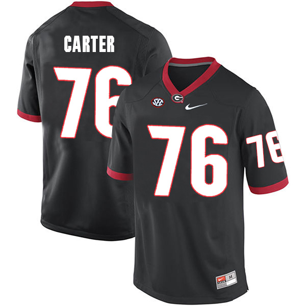 Michail Carter Georgia Bulldogs Men's Jersey - #76 NCAA Black Limited Home