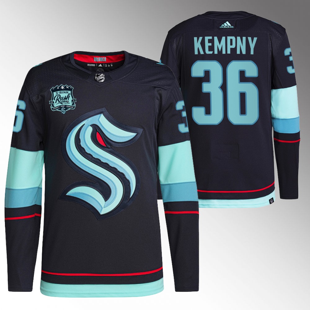 Michal Kempny 2022-23 Seattle Kraken Navy Primegreen Authentic Home Jersey