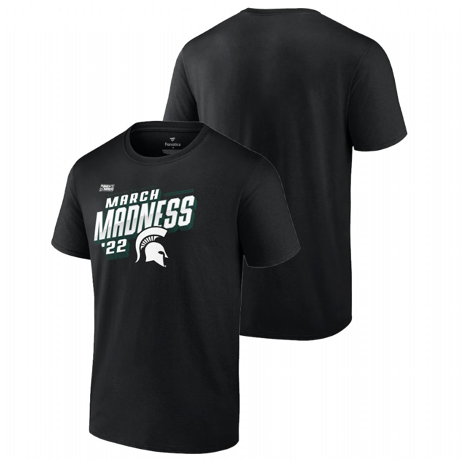 Michigan State Spartans 2022 NCAA March Madness Black T-Shirt Men's Basketball Tournament