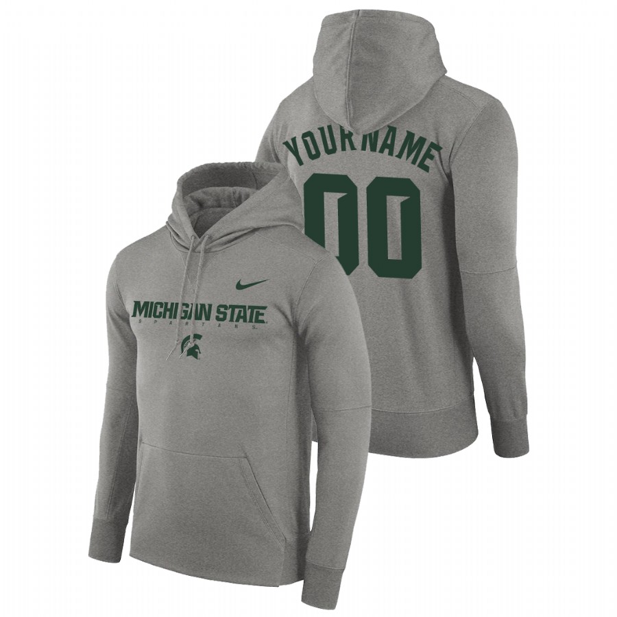 Michigan State Spartans Custom Facility Performance Gray Pullover Hoodie