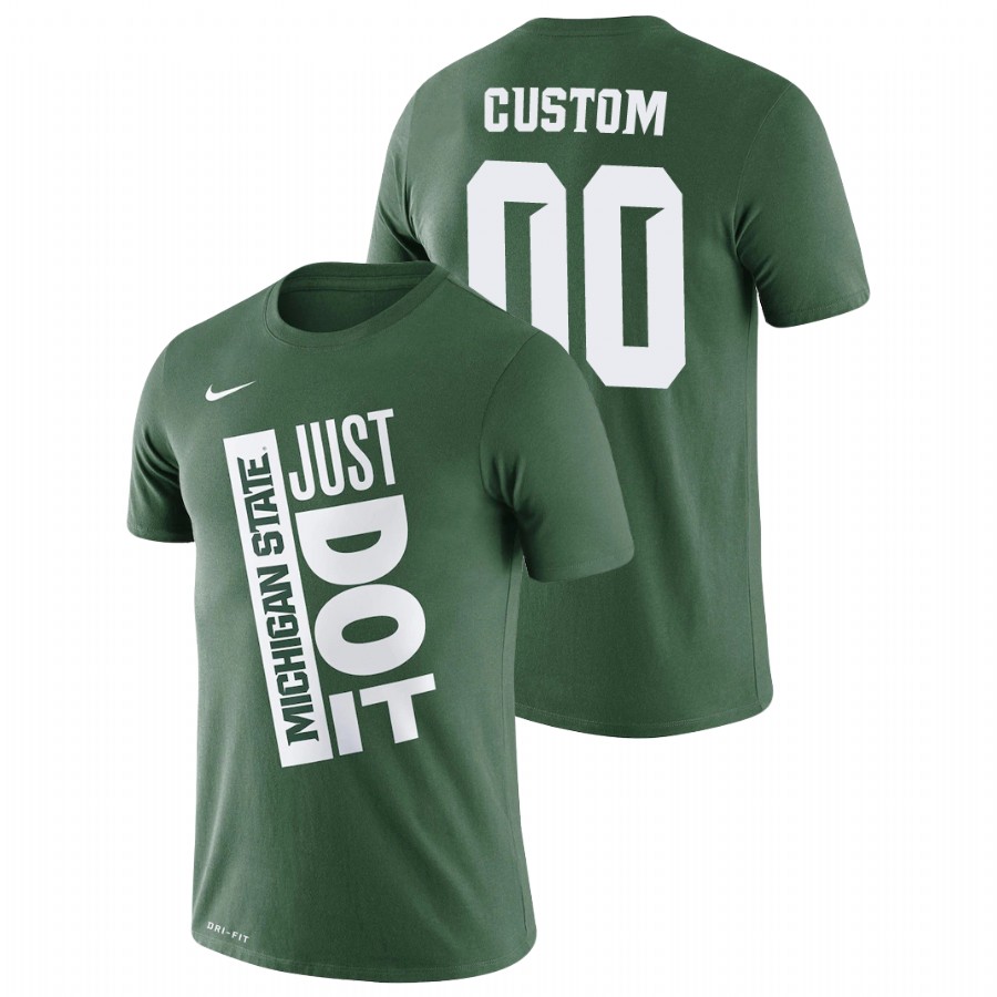 Michigan State Spartans Custom Green Just Do It Basketball T-Shirt