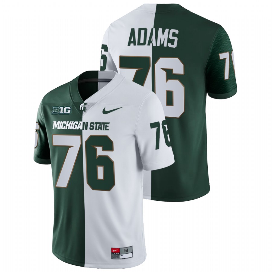 Michigan State Spartans Flozell Adams Split Edition White Green Jersey 