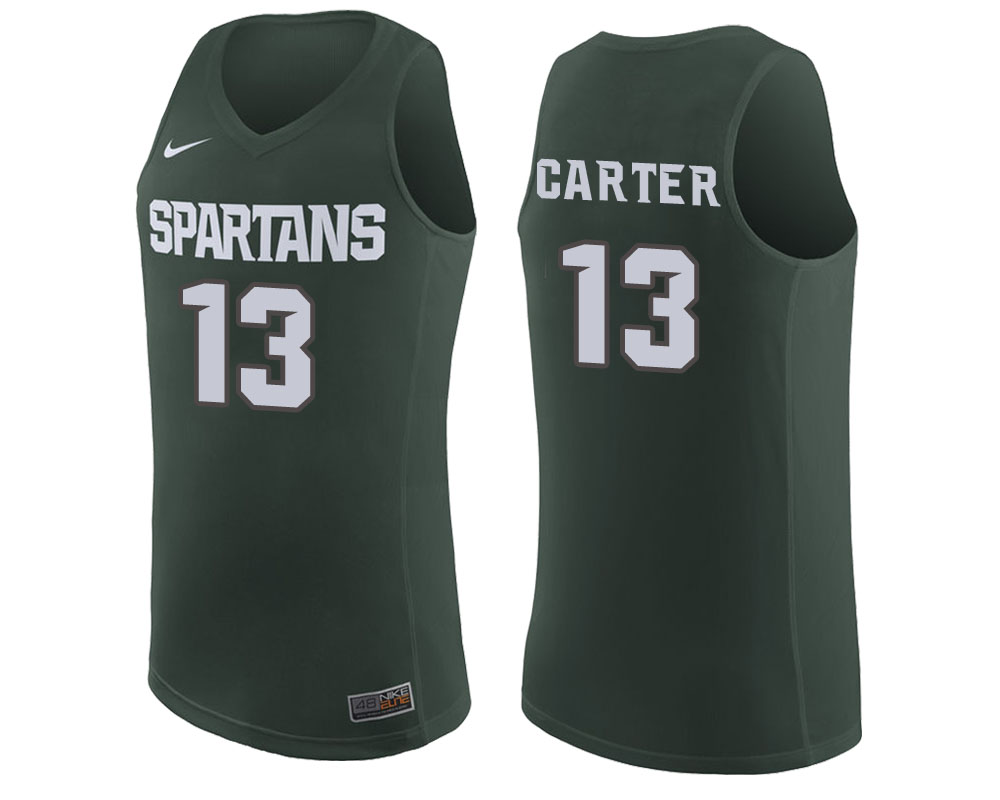 Michigan State Spartans Green Ben Carter College Basketball Jersey Men's Jersey 