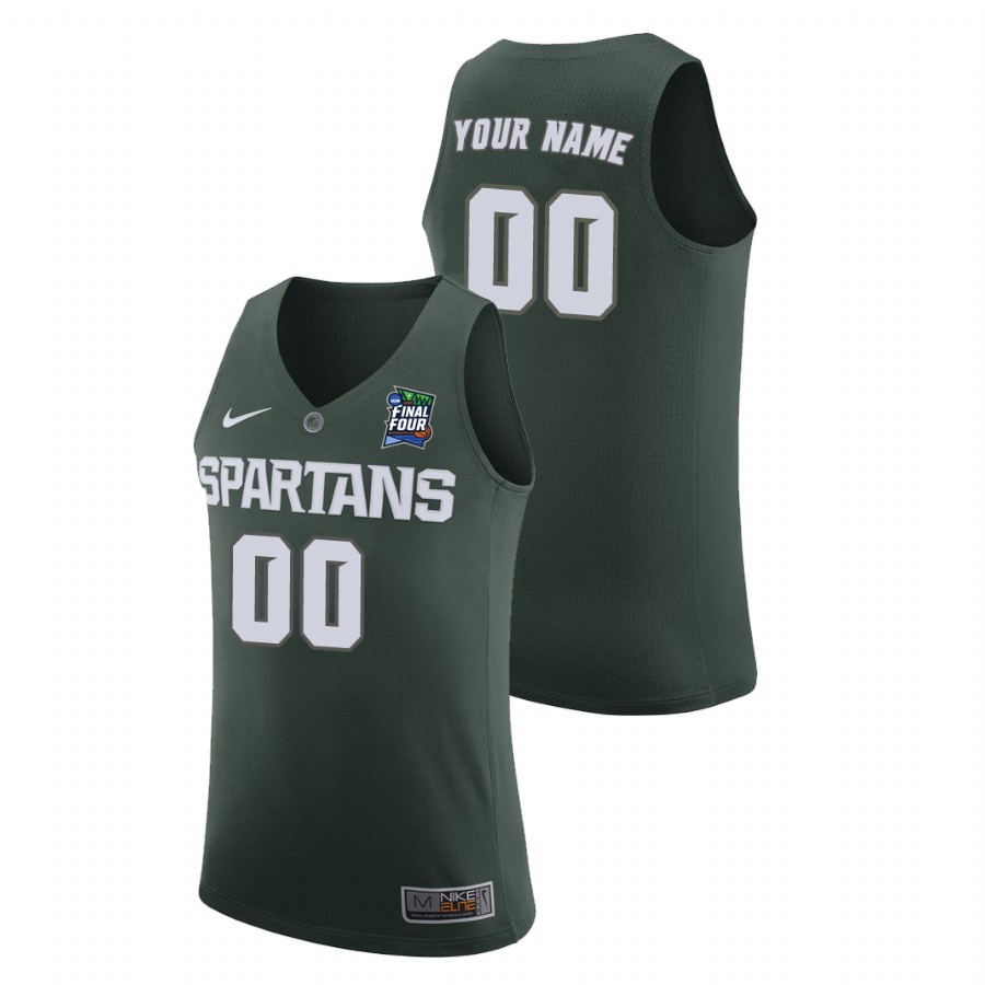 Michigan State Spartans Green Custom 2019 Final-Four Jersey