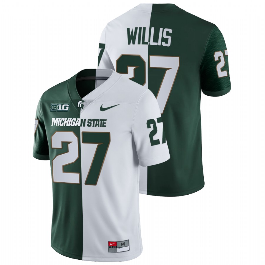 Michigan State Spartans Khari Willis Split Edition White Green Jersey