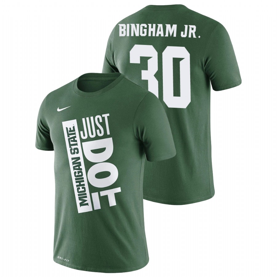 Michigan State Spartans Marcus Bingham Jr. Green Just Do It Basketball T-Shirt