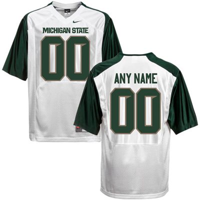 Michigan State Spartans White Customized Jerseys