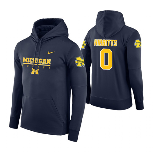 Michigan Wolverines #0 Brent Hibbitts Men's Navy College Basketball Hoodie
