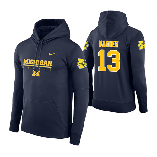 Michigan Wolverines #13 Moritz Wagner Men's Navy College Basketball Hoodie